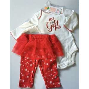 NWT Carters Christmas Outfit bodysuit red tutu 3Mo
